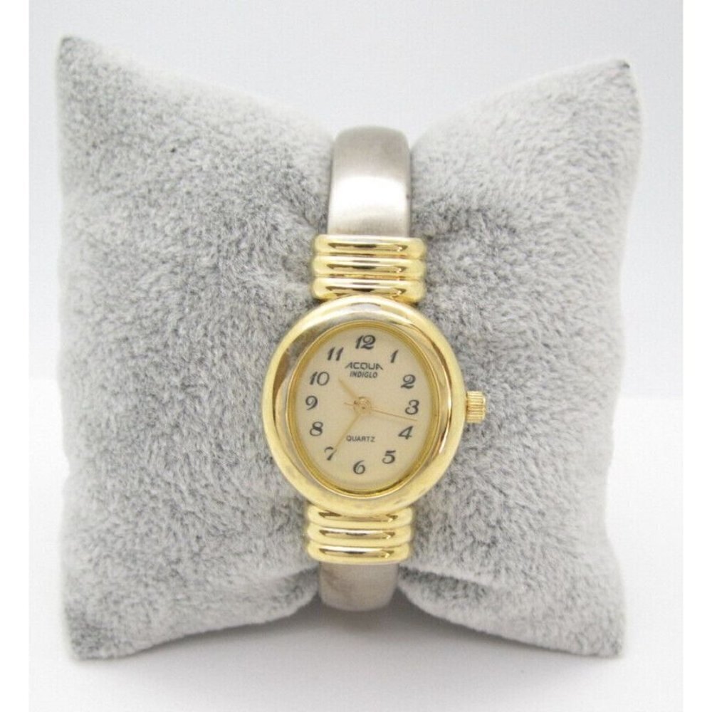 Women's Acqua Indiglo Quartz WR Analog 24mm Dial Causal Cuff Bangle Watch (F281)